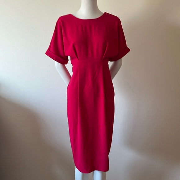 Asos Badgley Mischka Midi Pink Dress Size 4 - Picture 5 of 16